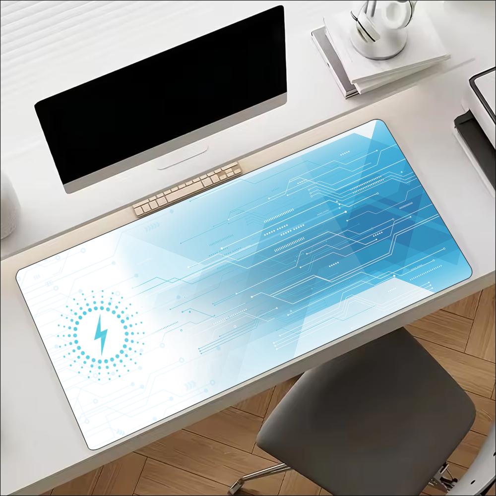 Blue Tech Circuit Gear Pattern - Office Tech Set Up ulasan dan harga