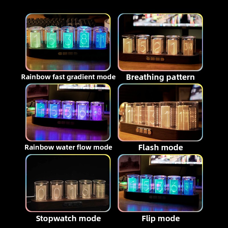 LED Nixie Tube Clock RGB Gamin - Office Tech Set Up ulasan dan harga