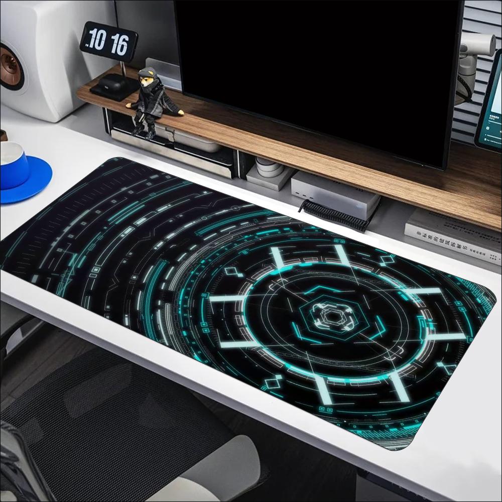 Blue Cyan Tech Circuit Circle  - Office Tech Set Up ulasan dan harga