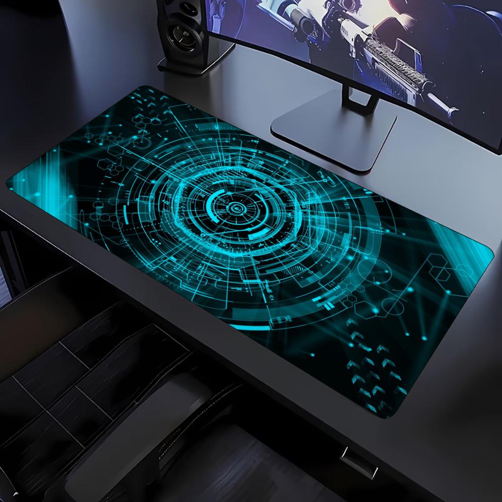 Blue Cyan Tech Circuit Circle  - Office Tech Set Up ulasan dan harga